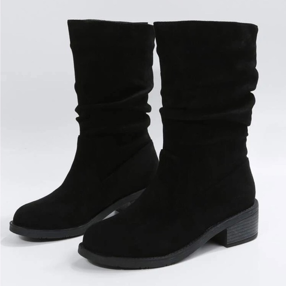 New Suedette Slip On Slouchy Boots - Picture 4 of 7